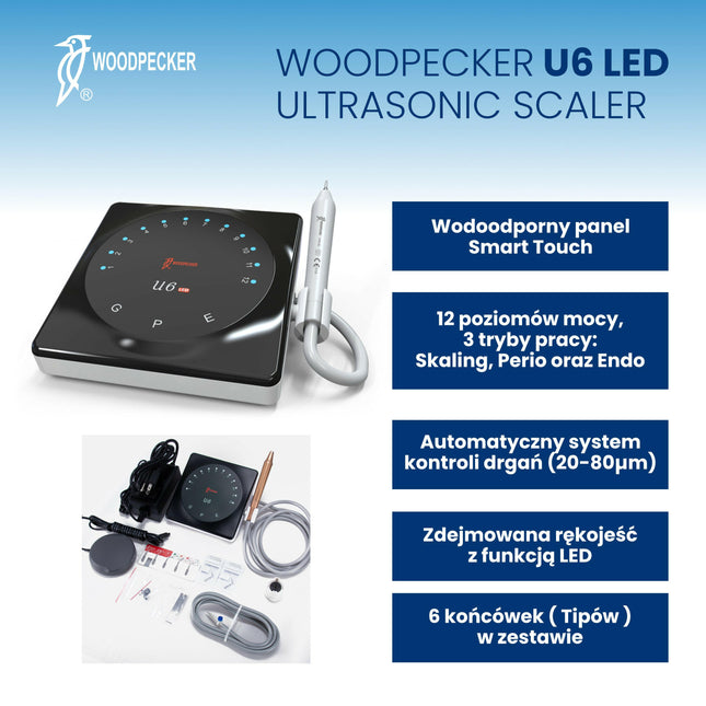 Woodpecker U6 LED - Ultrasonic scaler for tartar removal with LED light.