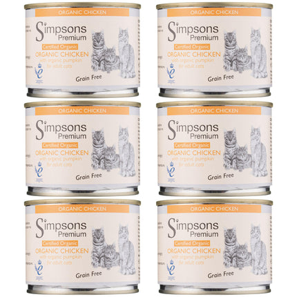 Simpsons Premium Cat Organic Chicken with Pumpkin - grain-free wet food for cats, chicken with pumpkin - 200g.