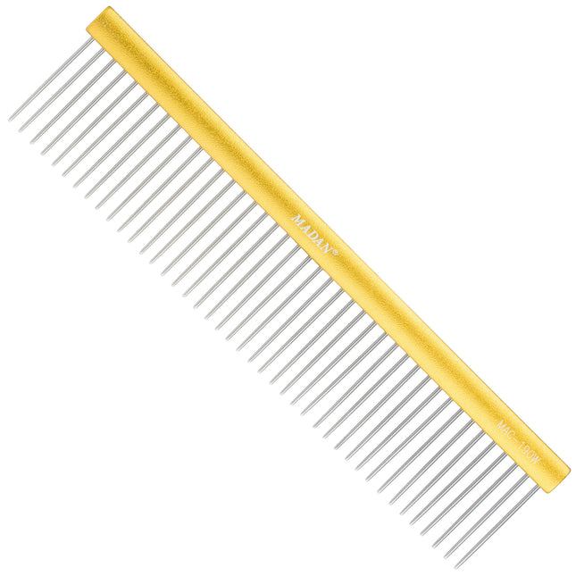 Madan Professional Light Comb 19cm - professional, lightweight comb with an aluminum handle, 3mm pin spacing.