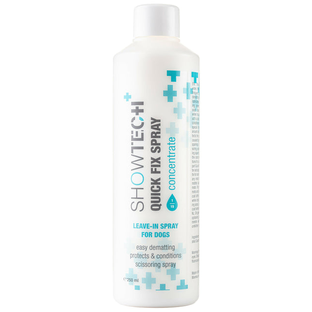 Show Tech+ Quick Fix Spray Concentrate - a product that facilitates grooming and cutting fur, prevents dirt, concentrate 1:15.