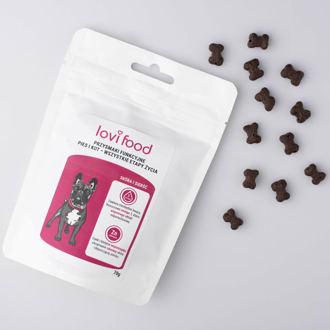 Lovi Food Skin and Coat - Treats for Dogs and Cats, with Omega-3 Fatty Acids, Zinc, and Biotin.