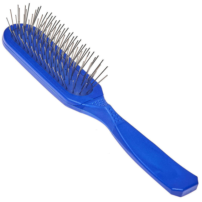 Madan Oblong Pin Brush - professional, elongated brush with an ergonomic handle and metal pins.