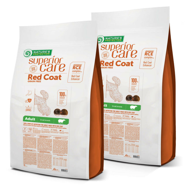 Nature’s Protection Superior Care Coat Adult Small Breeds Lamb - food for red small breed dogs, with lamb and krill.