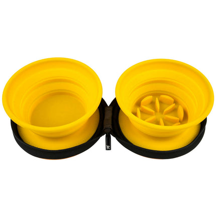 Kiwi Walker Double Travel Bowl With Slow Feeder - travel bowl, slow feeding, for dogs and cats, silicone.