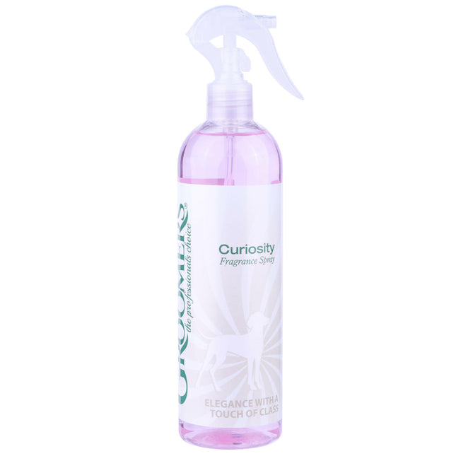 Groomers Curiosity Fragrance Spray - scented refreshing spray for dog fur, with a masculine scent.