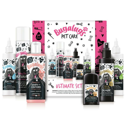 Bugalugs Ultimate Gift Set - set of six grooming products for dogs.