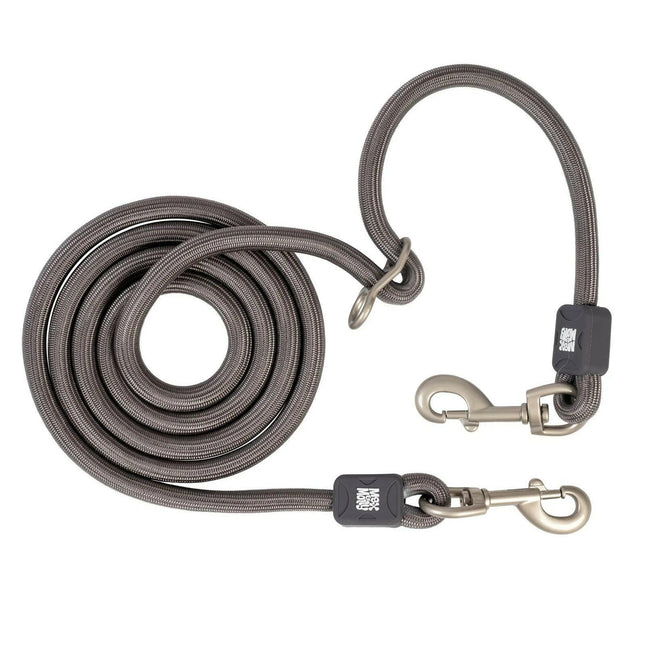 Max&Molly Rope Leash Matrix 2.0 200cm Stone - adjustable rope leash for dogs, gray.
