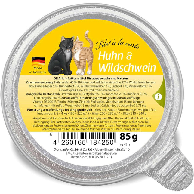 GranataPet Filet à la carte Set - wet food for cats, chicken fillets in their own sauce, mix of 6 flavors.