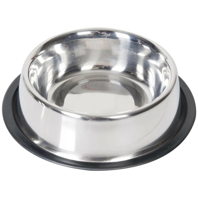 Flamingo Classic Bowl - steel bowl for dogs with a non-slip base.