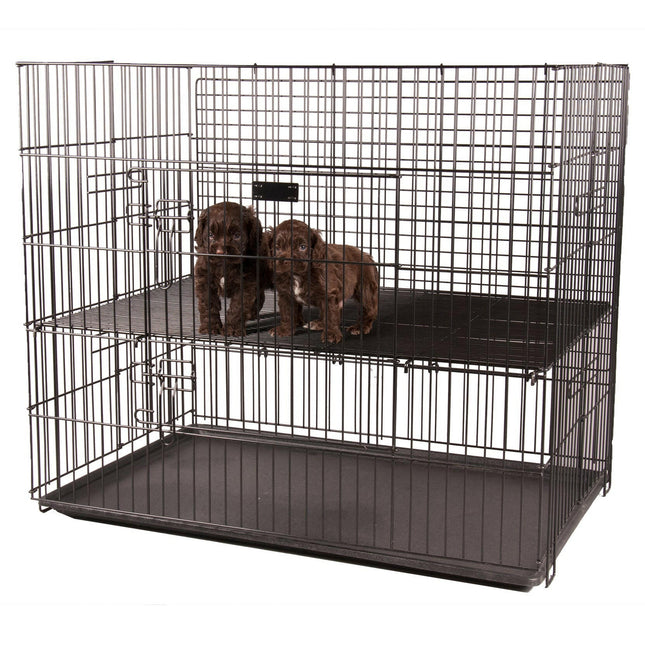 Show Tech Large Puppy Play Pen - double, adjustable bottom puppy enclosure.