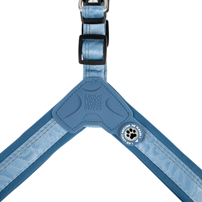 Max&Molly Q - Fit Harness Matrix 2.0 Ocean - lightweight step-in harness for dogs, with QR identifier.
