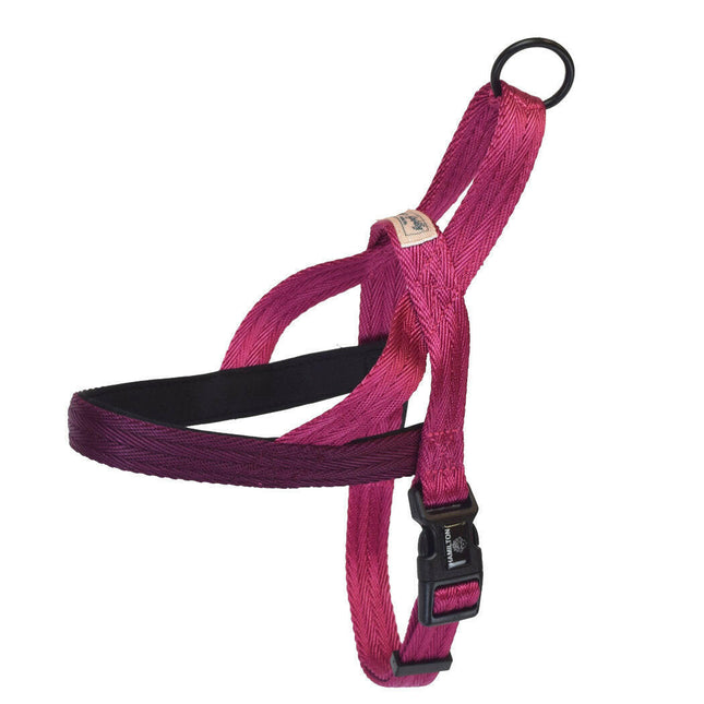 Hamilton Go Boldly Harnesses - soft, nylon Norwegian harnesses for dogs, raspberry.