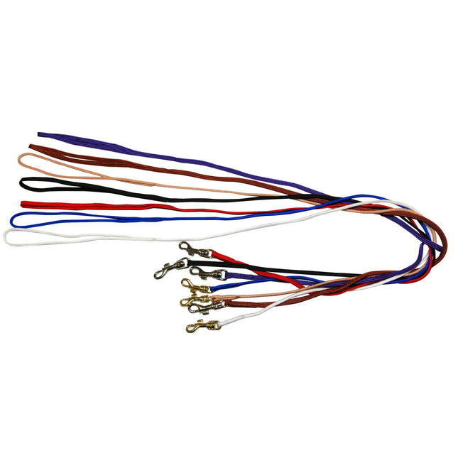 Show Tech Nylon Lead With Gold Hook 0.7x84cm - professional dog lead, white with a gold clip..