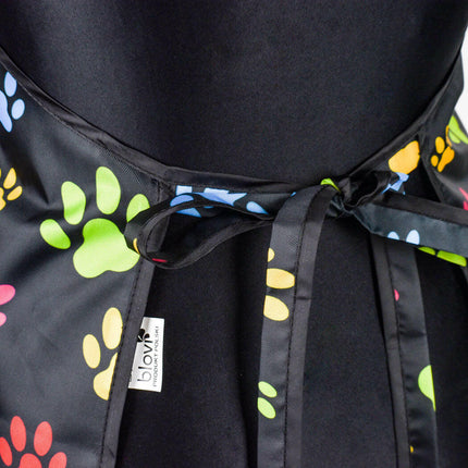 Blovi Grooming Apron - grooming apron in colorful paw prints, universal size.