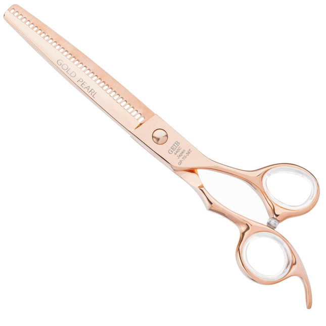 Geib Gold Pearl Blender 7.0 - single-sided thinning shears, 36 teeth, in an elegant gold color.