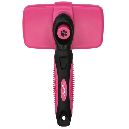 Bugalugs Slicker Brush - slicker brush for dogs and cats, with retractable pins.