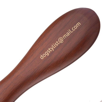 P&W Dog Stylist Brush - wooden, oval brush with long metal pins.