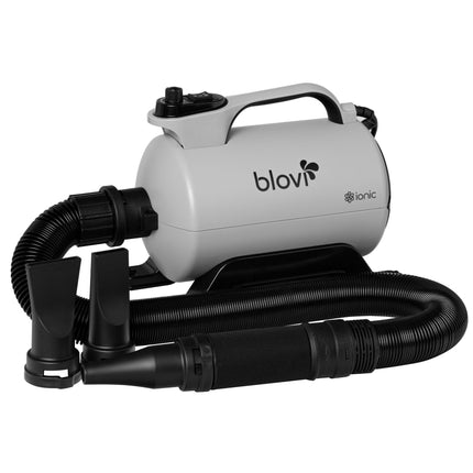 Blovi Vulcano Grey Dryer 2600W - tabletop dryer with ionization, smooth airflow adjustment, and two-stage temperature control.