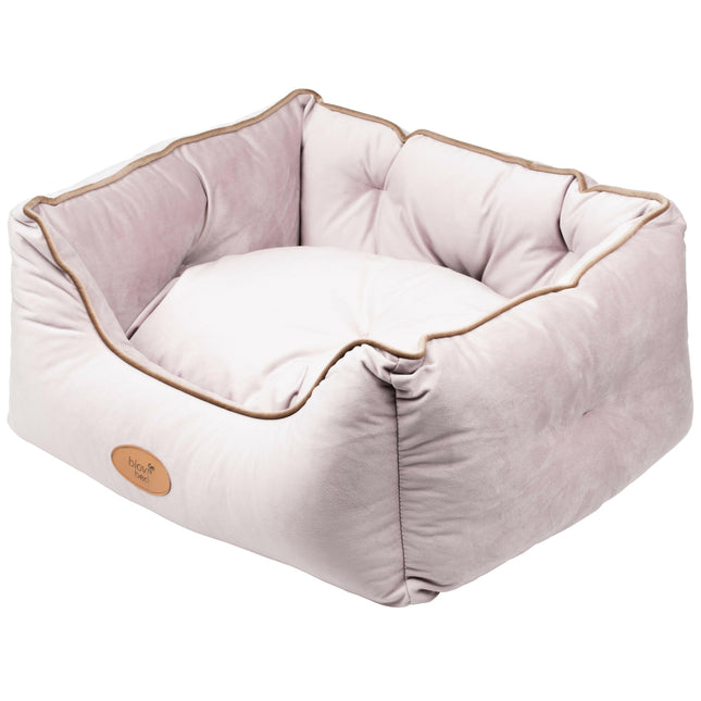 Blovi Bed Velur Love Lux - velour bed for dogs and cats, with a dusty pink trim.