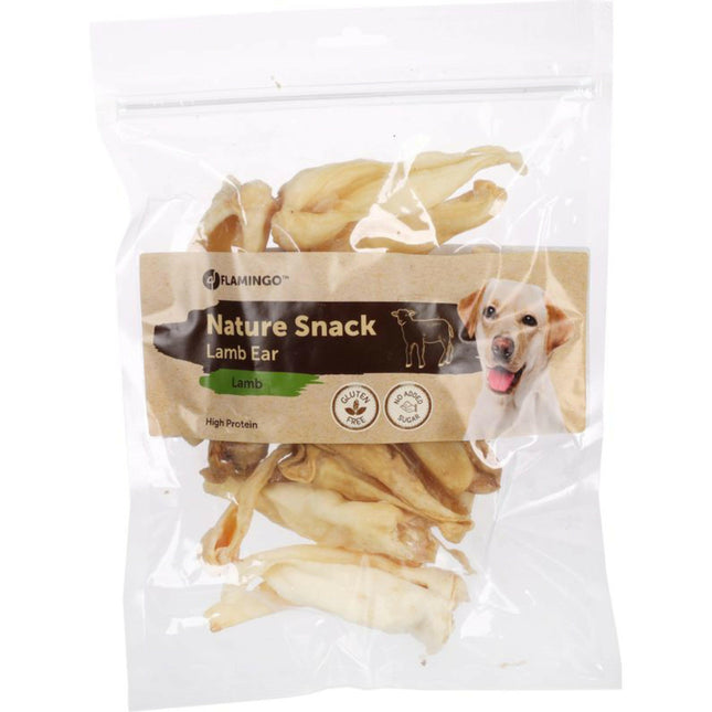 Flamingo Nature Snack Lamb Ear - natural treats for dogs, lamb ears.