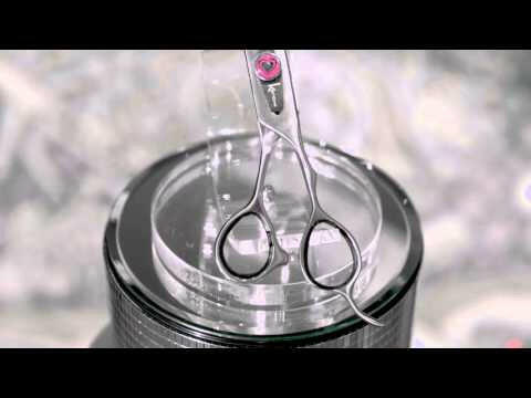 Kenchii Love Lefty Curved Scissors - professional left-handed grooming scissors with an ergonomic handle, curved.