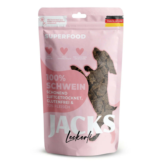 Jacks Leckerlie Superfood Pork - dog treats, 100% pork.