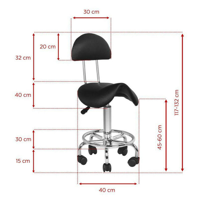 Activ 6001 Black - comfortable grooming stool with contoured seat and backrest, black.