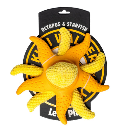 Kiwi Walker Octopus & Starfish - 2-in-1 toy for dogs, plush octopus and floating starfish.