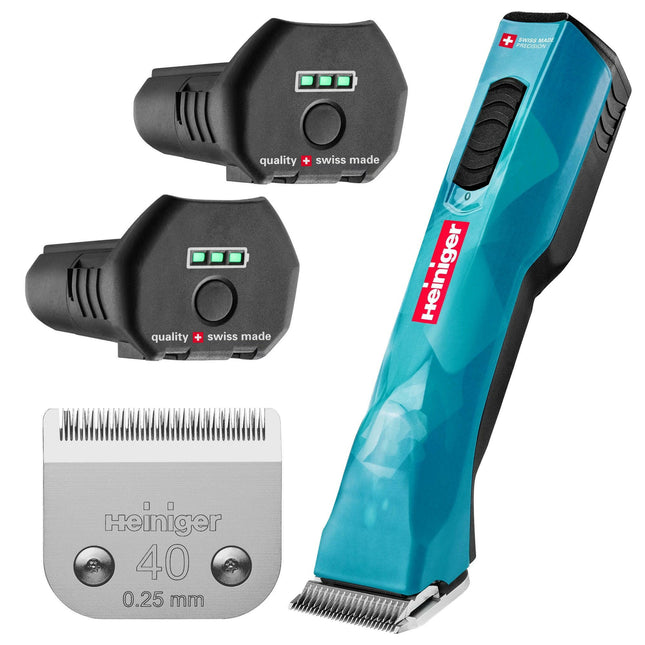 Heiniger Opal 2 - Speed Brushless Clipper - professional, two-speed cordless clipper with blade (0.25mm) and case - batteries included.