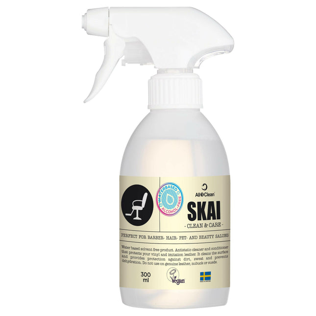All1Clean Skai Clean & Care Spray - anti-static cleaning, care, and protection spray for synthetic materials.