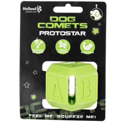 Dog Comets Protostar (5cm) - rubber treat toy for small dogs, bouncy cube.