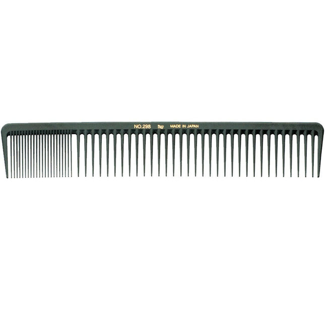 Utsumi BW Carbon #298 Comb - professional, high-quality comb made of carbon fiber with a mixed tooth spacing..