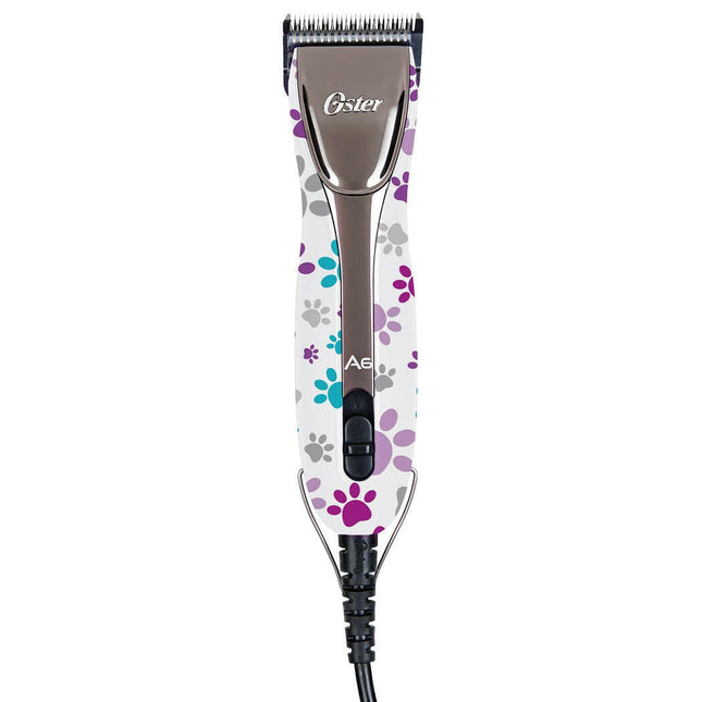 Oster A6 Slim 3-Speed Clipper Paw Print - professional three-speed animal grooming clipper in colorful paw prints - Without blade.