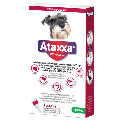 Ataxxa 1250mg/250mg - drops for fleas, ticks, and mosquitoes for dogs weighing.