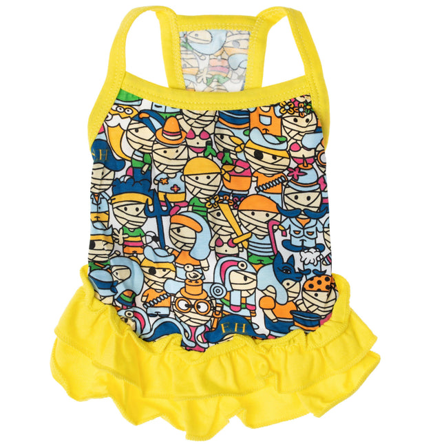 Summer dress for dogs, yellow.