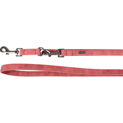 Flamingo Training Leash Delu Red - detachable dog leash, made of eco-leather, red.