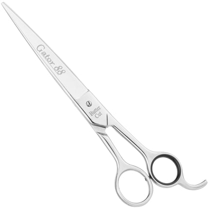 Geib Gator 88 Straight Scissors - sturdy grooming scissors with wide blades and micro-serration.