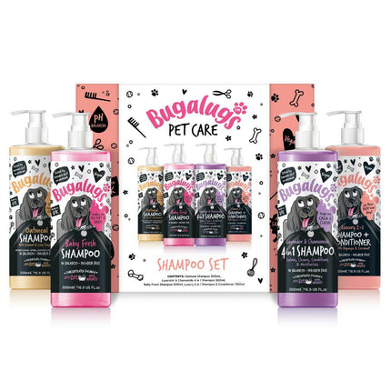Bugalugs Shampoo Gift Set - set of four dog shampoos.
