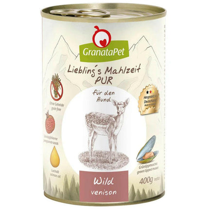 GranataPet Venison Pur - Monoprotein Grain-Free Wet Dog Food, Venison.