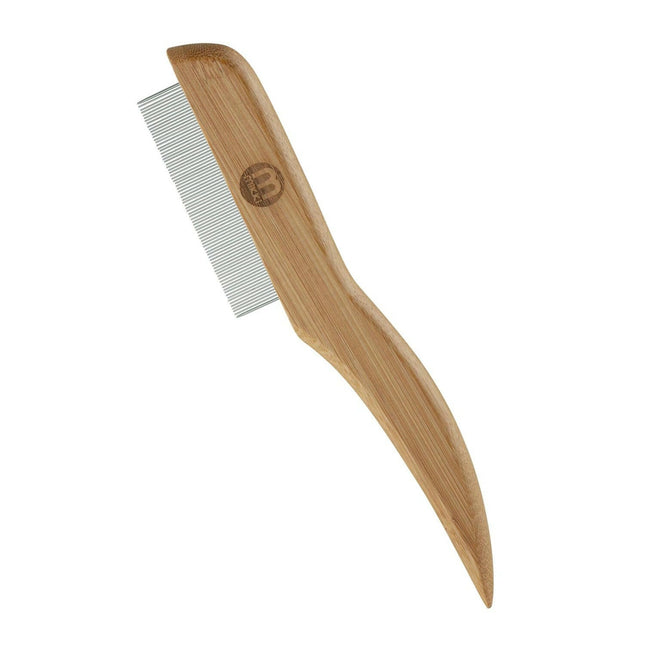 Mikki Bamboo Flea Anti-Tangle Comb - bamboo comb for removing insects, with rotating teeth.