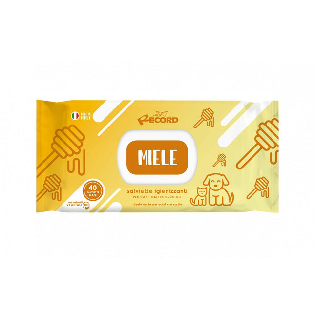 Honey Wipes 40 pcs. - universal wipes for cleaning the fur, eyes, and ears of dogs and cats, with honey.
