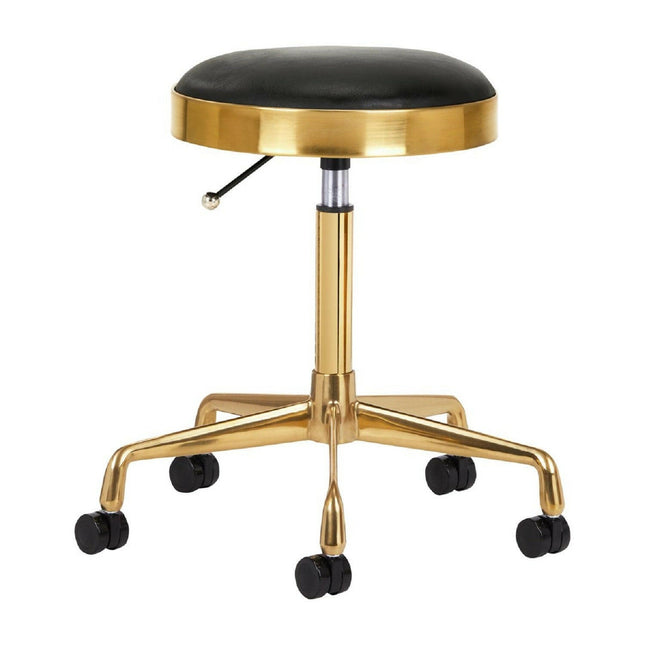 Activ H7 - gold rolling stool with height adjustment, black.