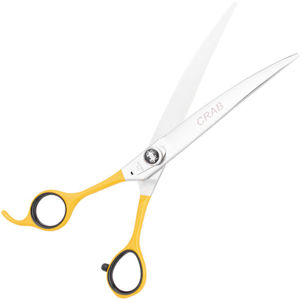 Geib Crab Curved Lefty Scissors Level 1 - high-quality curved scissors for pet grooming with a single-sided micro-grind, left-handed