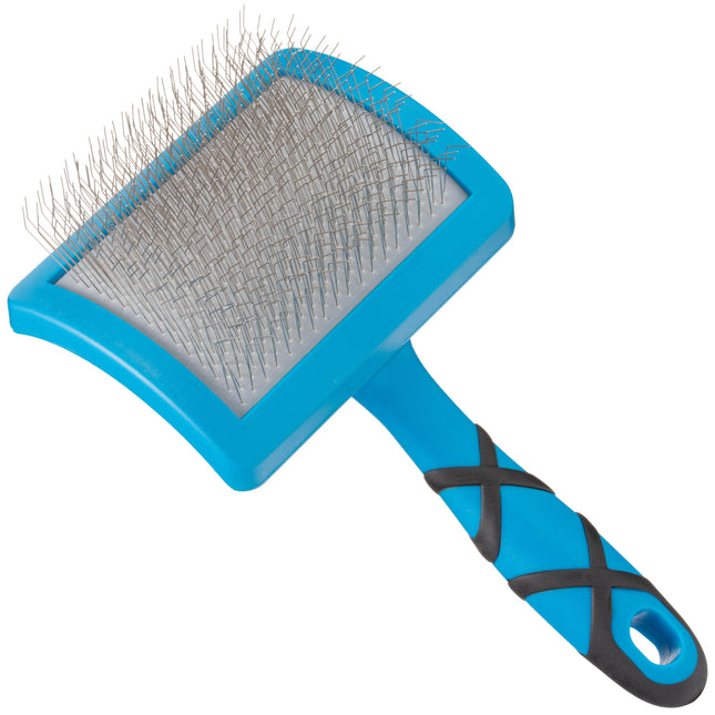 Groom Professional Soft Slicker Brush Large - contoured poodle brush with long pins, large.