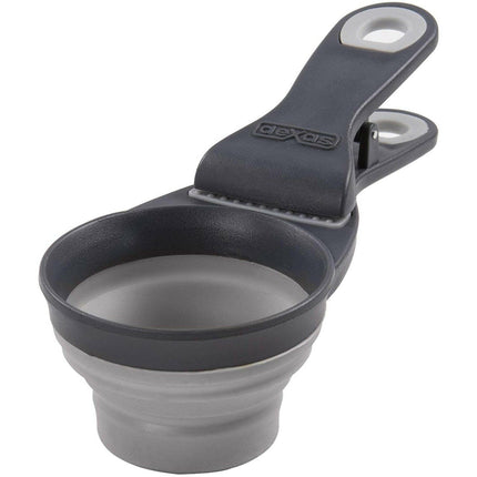 Dexas Collapsible KlipScoop 3-in-1 Medium - collapsible food scoop with a bag-closing clip, medium size.