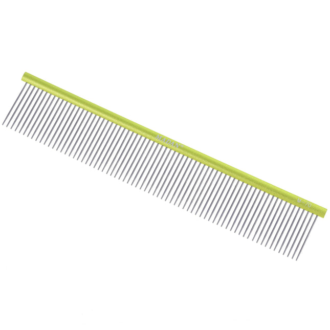 Madan Professional Ultra Light Comb 19cm - professional, very lightweight comb with an aluminum handle and medium spacing of teeth, fine pins.