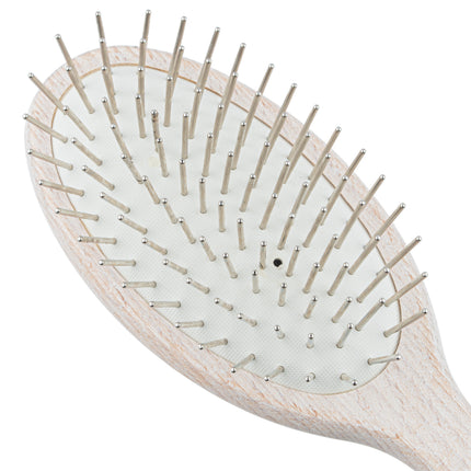 1 All Systems Oval Pin Brush - professional wooden brush with metal pins for dogs and cats