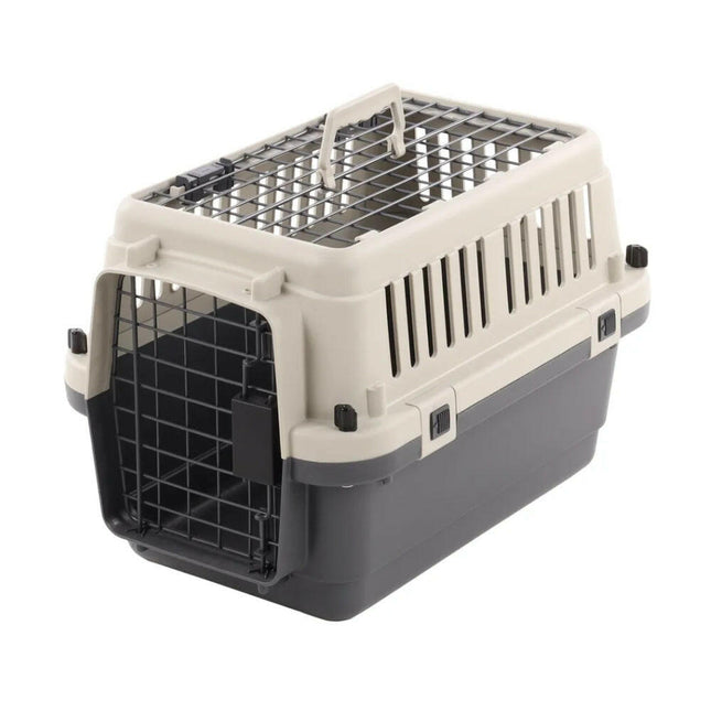 Flamingo Transport Cage Neto Dark Grey XS - sturdy carrier for dogs and cats, for.