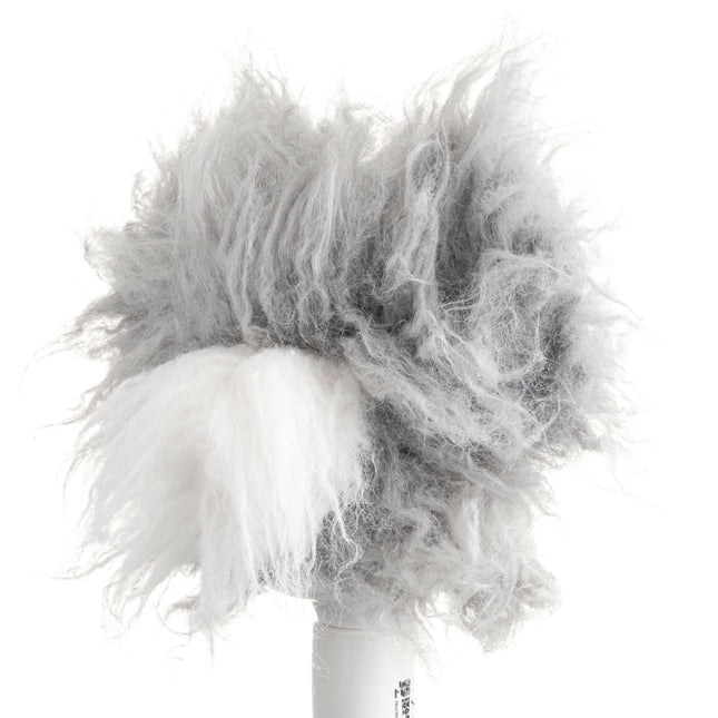Mr. Jiang Standing Ears Teddy Head Hair - interchangeable fur for the Teddy grooming head, with standing ears, gray with a white muzzle..