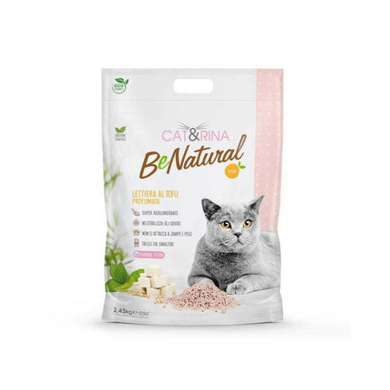 Cat&Rina BeNatural Tofu Litter - plant-based scented cat litter, peach, clumping, biodegradable pellets - 5.5L (2.45kg).